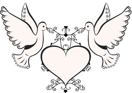 Doves with heart