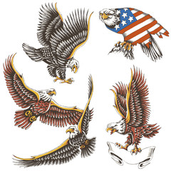 Obraz premium vector illustration tattoo (Eagle - graphic)