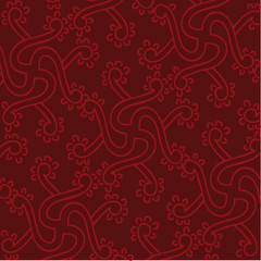 vector illustration seamless damask wallpaper (red)