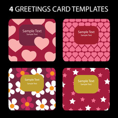 4 Greeting Cards: Valentine's Day