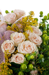 closeup of pink bouquet.