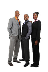African american business team standing