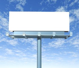 Billboard horizontal angled outdoor display with sky background