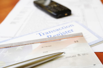 Business concept with check and tax form