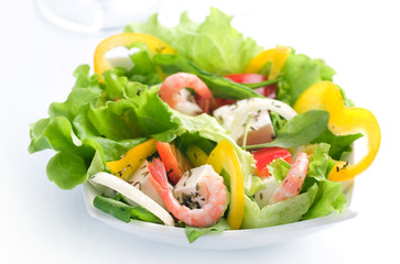 Healthy Salad with shrimps