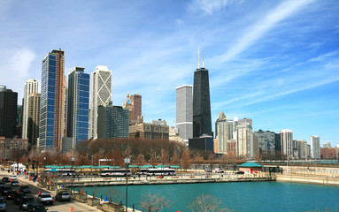 Fototapeta premium The high-rise buildings in Chicago
