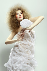 girl with shock hair-do