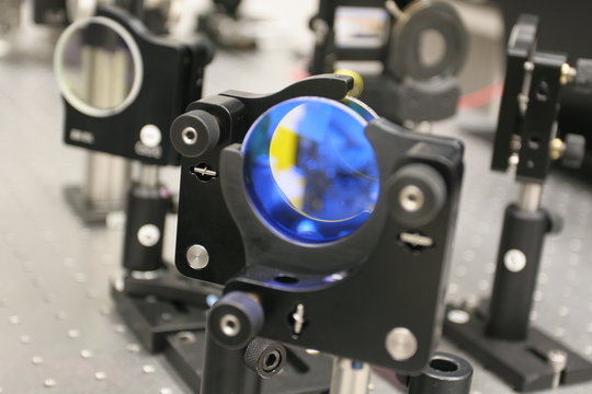 Optical experiments in a laser research institute