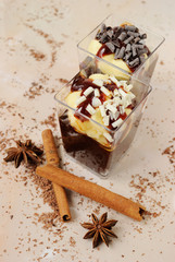 creamy desserts in a glasses