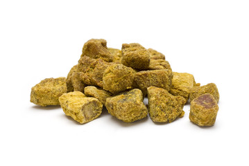 dry curry beef jerky isolated on white