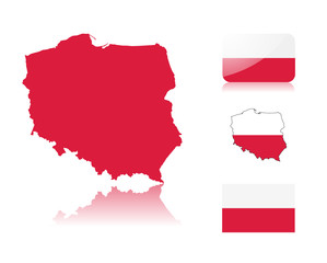 Polish map and flags