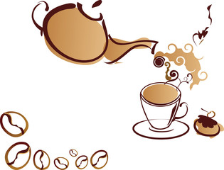 Stylized Coffee-pot and coffee cup