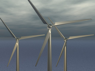 Illustration zum Thema Energie - Windkraft - 3D