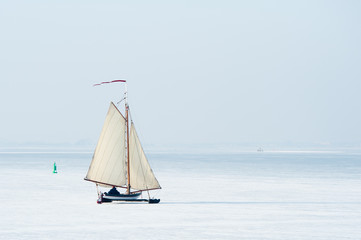 Fototapeta premium Ice sailing in the Netherlands