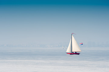 Fototapeta premium Ice sailing in the Netherlands