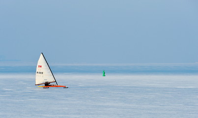 Ice sailing in the Netherlands