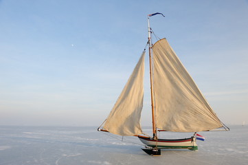 Fototapeta premium Traditional Ice Yacht in the Netherlands