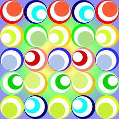 Obraz premium Muster mit bunten Kreisen und Quadraten