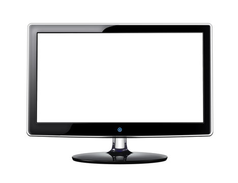 LCD screen with white display on white background