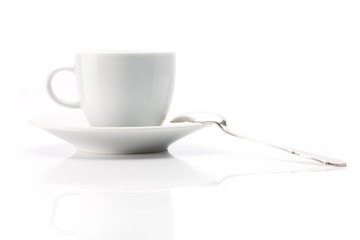 White cup over white background