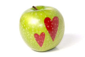 Apple with two hearts