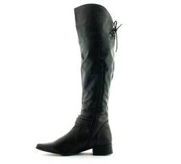 Cuissardes hautes en cuir noir