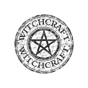 Witchcraft grunge rubber stamp
