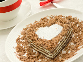 Heart-shaped cake