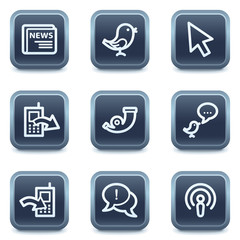 Internet web icons set 2, mineral square buttons series
