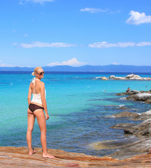 a beautiful girl on the beach