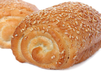 Small loaf with sesame isolated