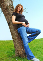 Pregnant woman in nature