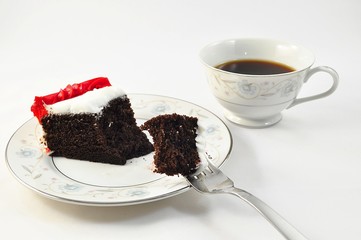 chocolate cake and coffee