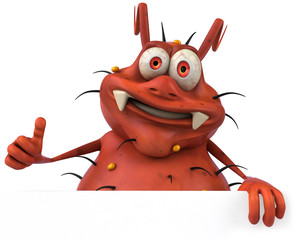 Microbe et panneau blanc