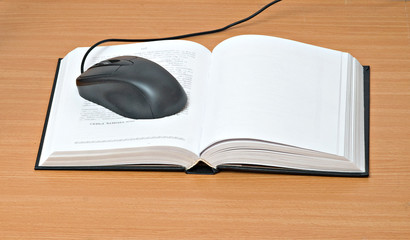 Mouse on open book