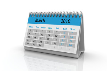 March 2010 calendar