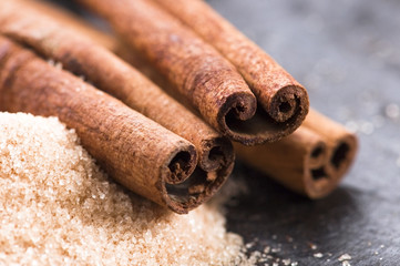 aromatic spices with brown sugar - cinnamon