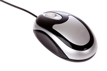 optical mouse with cord isolated on a white background