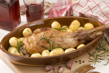 Spanish cuisine. Roasted lamb.