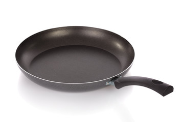 Teflon frying pan isolated on white background