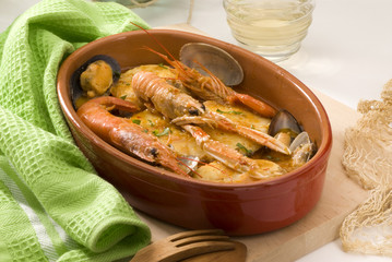 Spanish cuisine. Catalan fish stew.