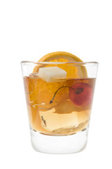 Old Fashion cocktail on a white background