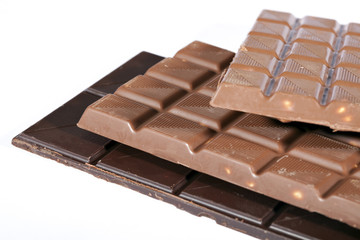 chocolate bar isolated on white