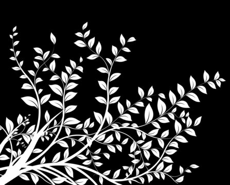 masque noir et blanc - floral decor - d&eacute;coration avec arbre