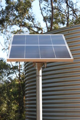 Sustainable Living: Solar Panel & Water Tank Vertical