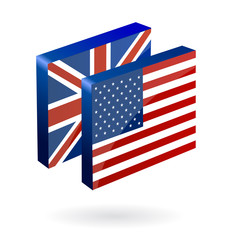united kingdom and united states partership icon 3d