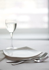 Place setting  in white colours