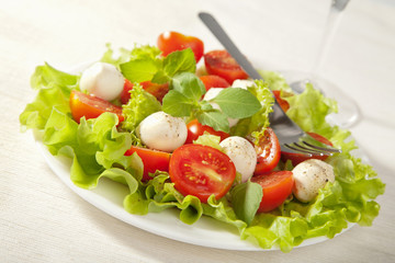 salad with tomatoes and mozzarella