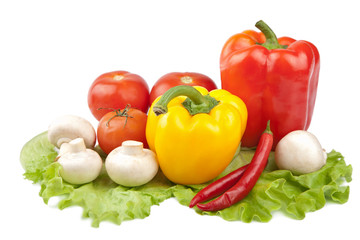 colorful fresh vegetables isolated