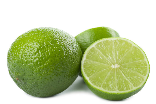 limes isolated over white